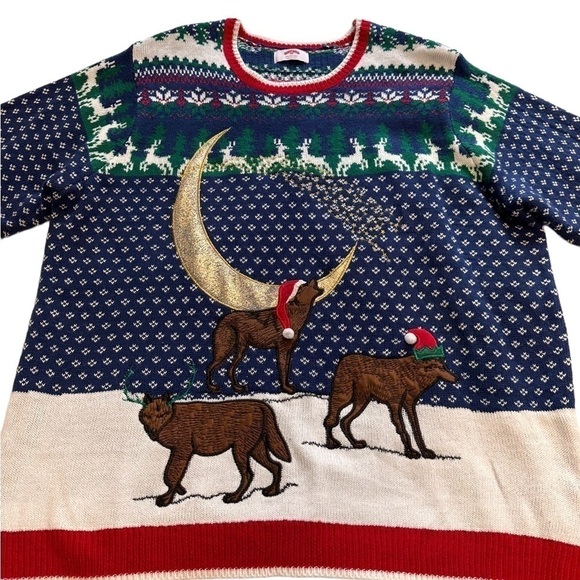 Wolf Pack Christmas Holiday Sweater - Size 2XL - Picture 3 of 7